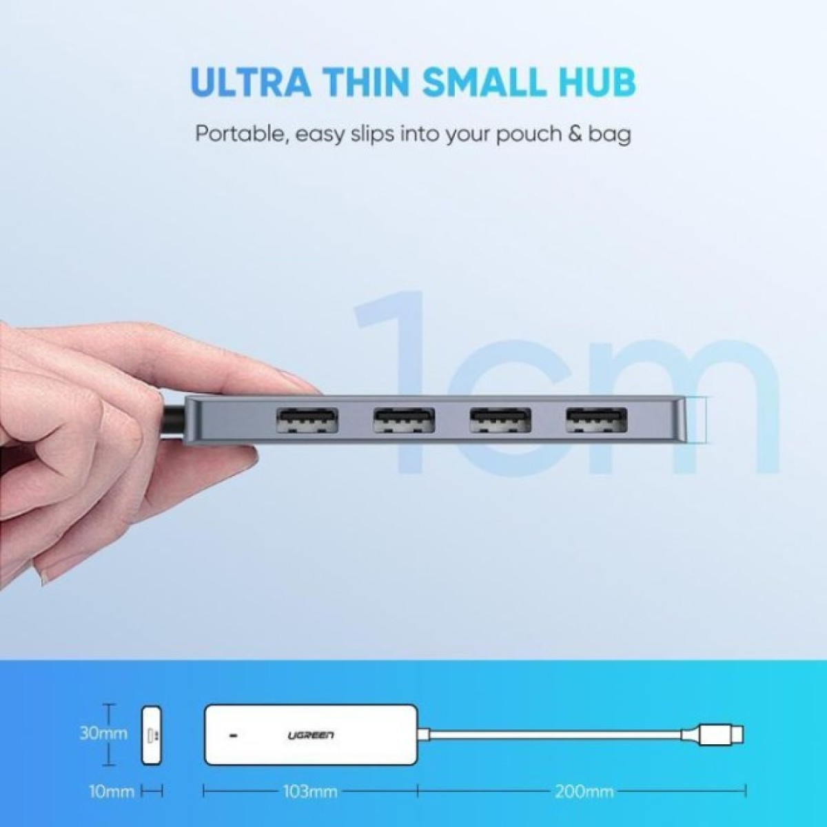 Концентратор Ugreen CM219 HUB Type-C to 4xUSB with USB-C Power Port (Gray) (70336) 98_98.jpg - фото 4