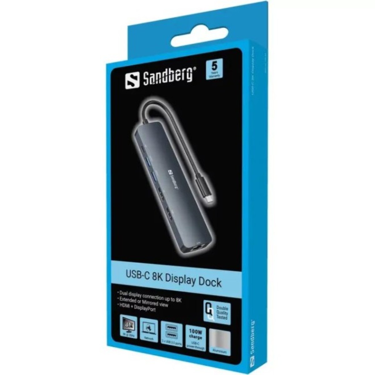 Концентратор Sandberg USB3.1 Type-C to HDMI/USB 3.0x2/RJ45/USB-C/DisplayPort PD 100W Hub 6-in-1 (136-43) 98_98.jpg - фото 4