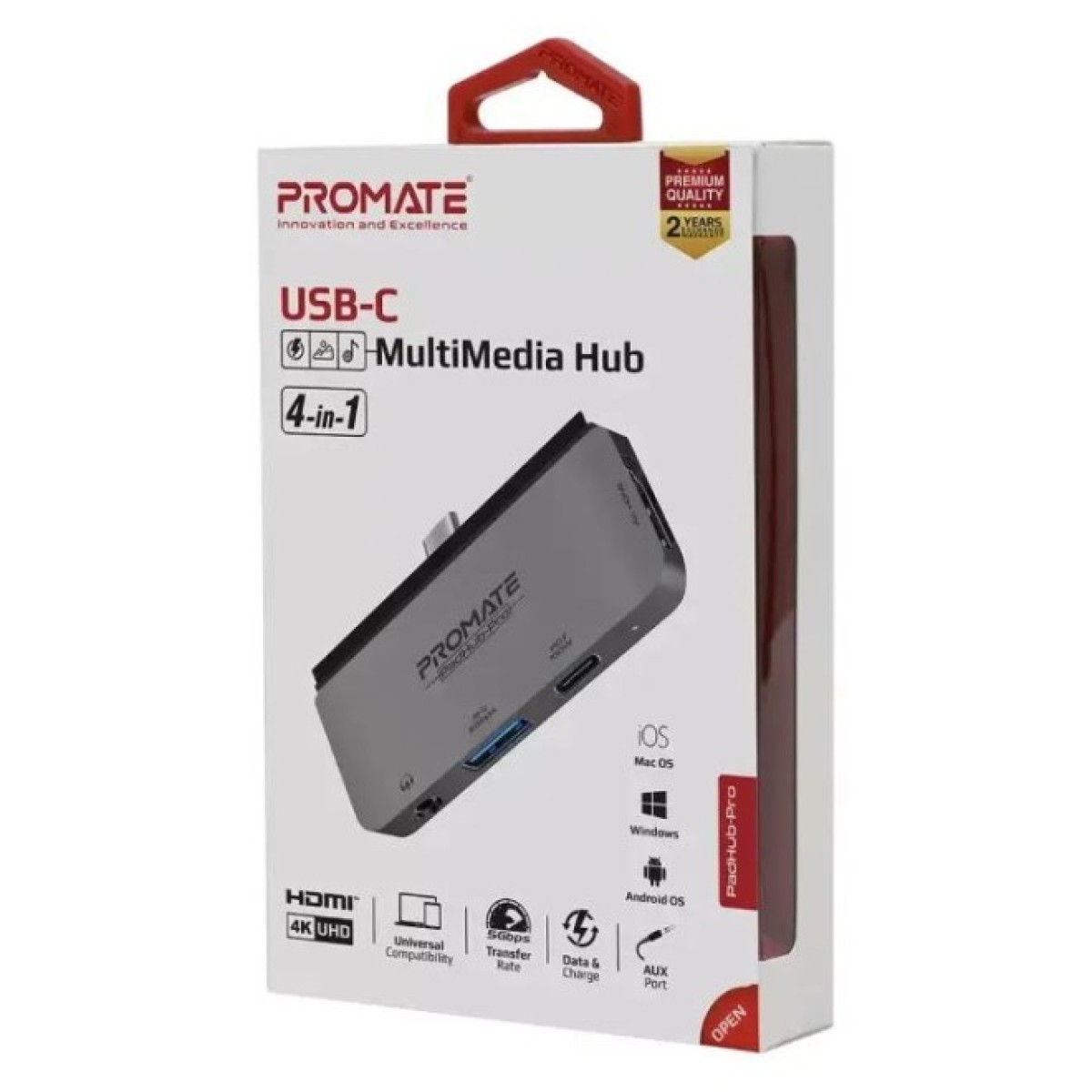 Концентратор Promate USB Hub 4 ports padhub-pro.grey (padhub-pro.grey) 98_98.jpg - фото 6