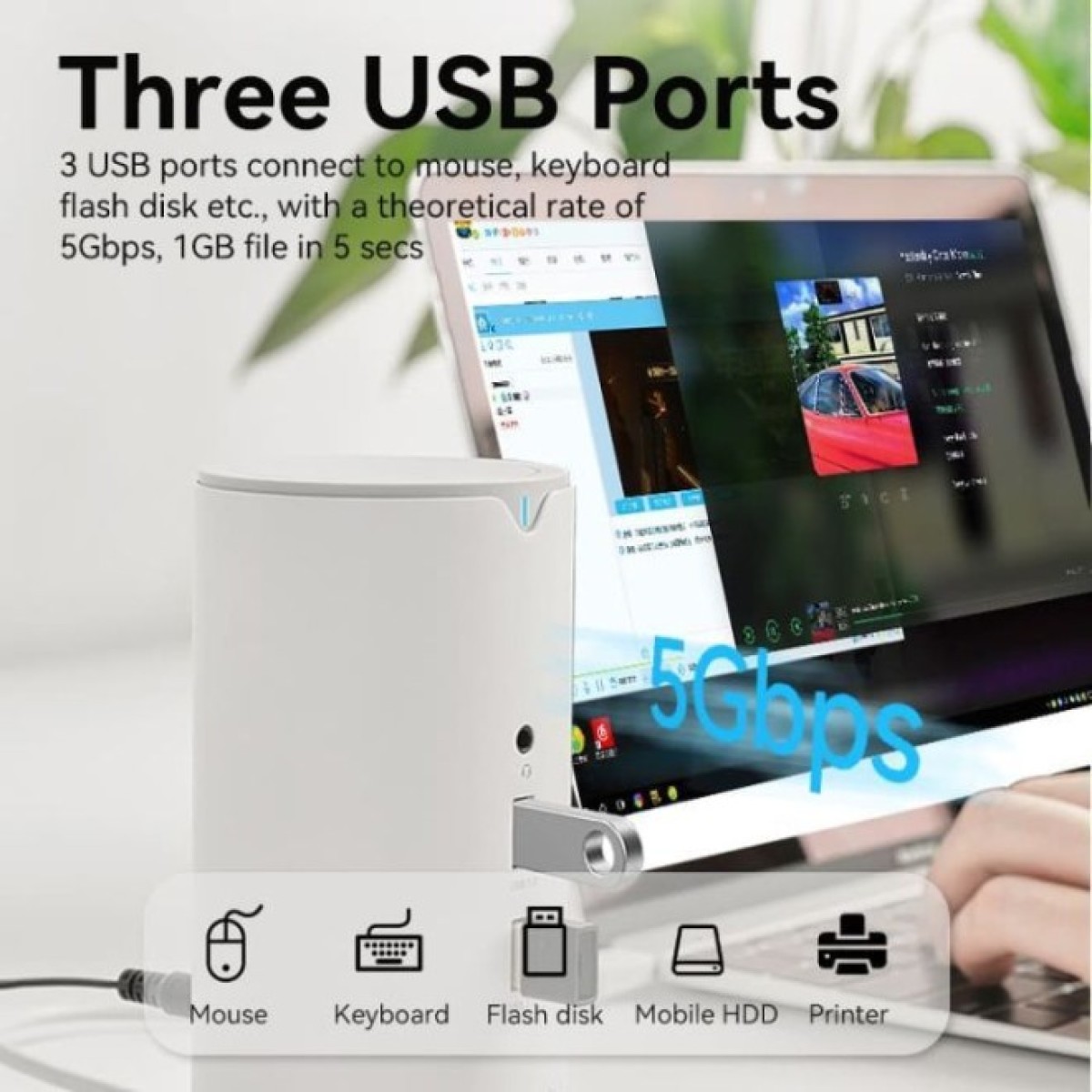 Концентратор Vention USB3.1 Type-C to HDMI/VGA/USB3.0x3/RJ45/SD/TF/TRRS 3.5m/PD/DC100W12-in-1 (TPHWC-EU) 98_98.jpg - фото 9