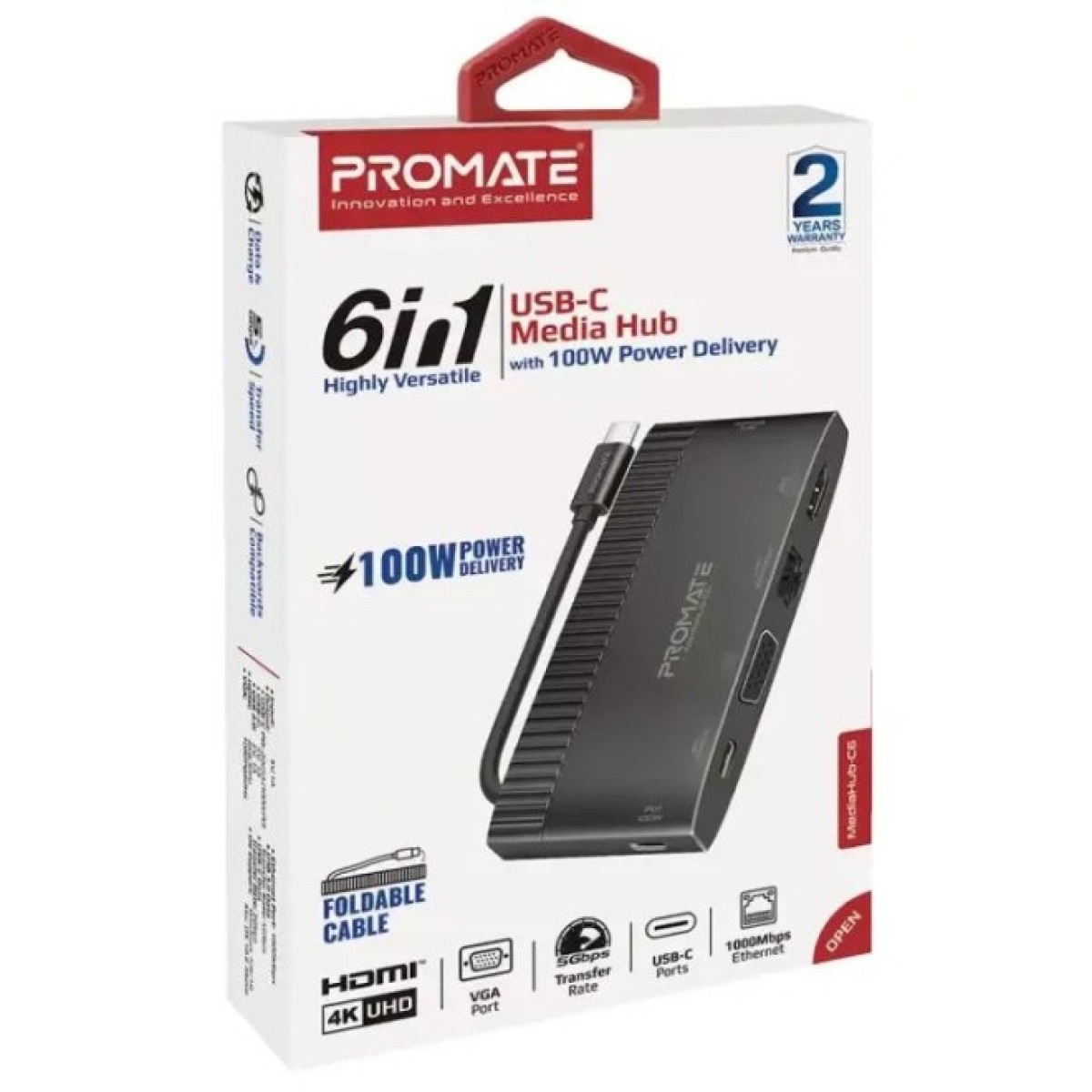 Концентратор Promate USB Hub 6 ports mediahub-c6.black (mediahub-c6.black) 98_98.jpg - фото 6