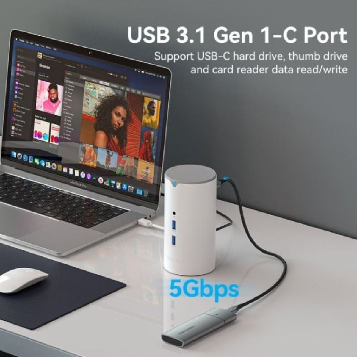Концентратор Vention USB3.1 Type-C to HDMI/VGA/USB3.0x3/RJ45/SD/TF/TRRS 3.5m/PD/DC100W12-in-1 (TPHWC-EU) 98_98.jpg - фото 11