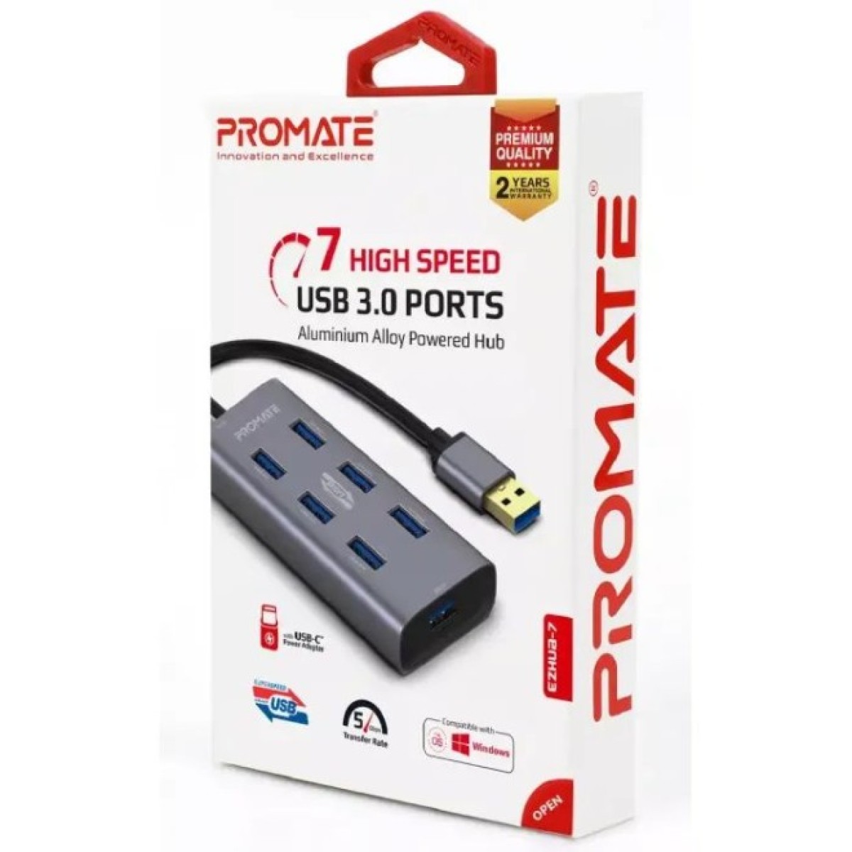 Концентратор Promate USB Hub 7 ports ezhub-7.grey (ezhub-7.grey) 98_98.jpg - фото 7