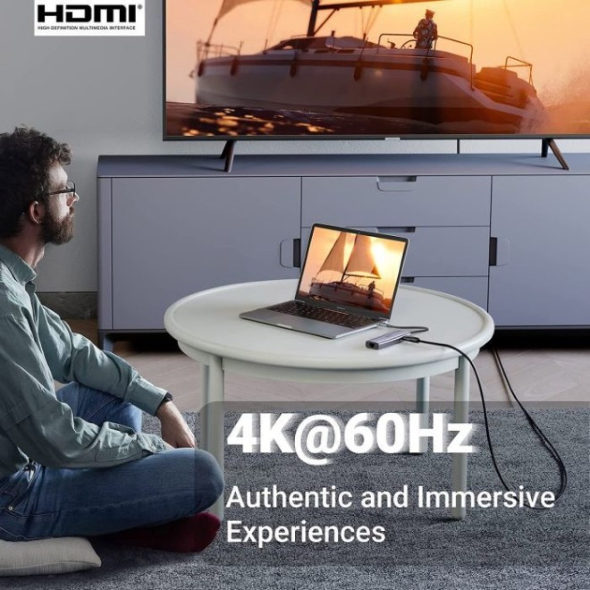 Концентратор Ugreen USB3.1 Type-C to HDMI/USB 3.0x2/RJ45/SD/TF/PD 100W CM512 (60515) 98_98.jpg - фото 12