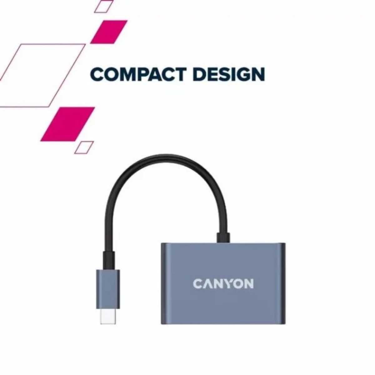 Концентратор Canyon hub DS-4 3in1 USB-C Grey (CNS-TDS4) 98_98.jpg - фото 11