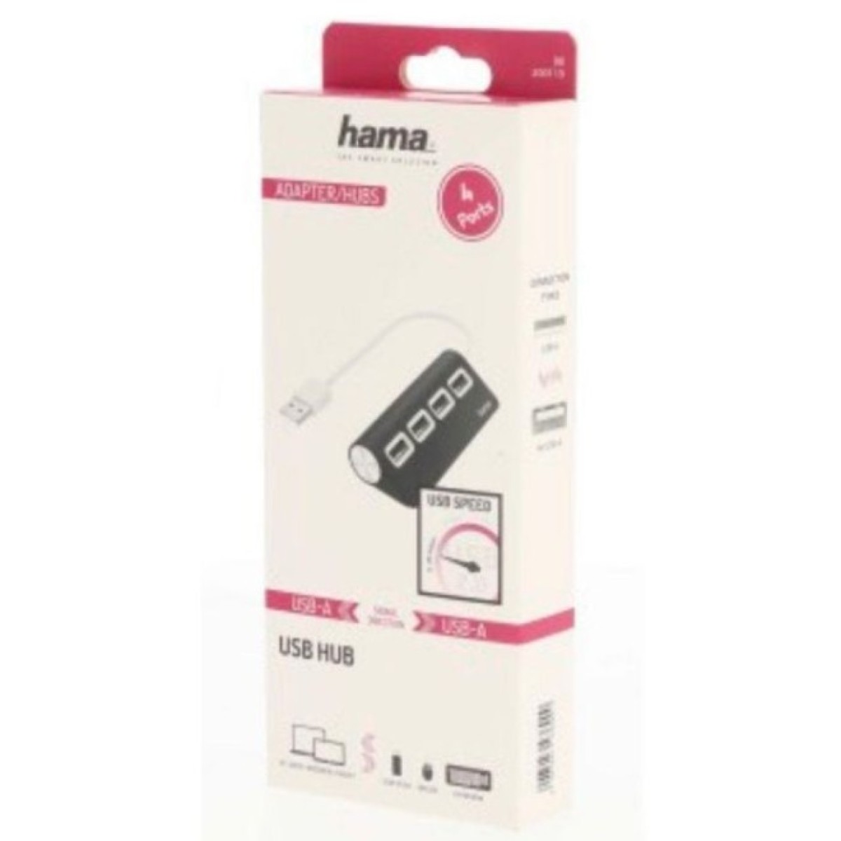 Концентратор Hama 4 Ports USB 2.0 Black/White (00200119) 98_98.jpg - фото 3