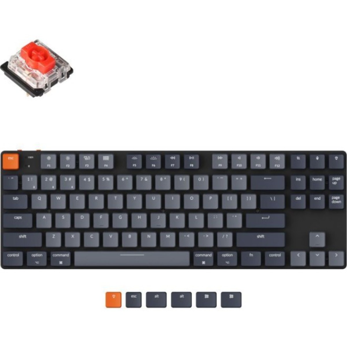 Клавиатура Keychron K1SE Gateron Red Low Profile White Led Bluetooth/USB UA Black (K1SEA1_KEYCHRON) 98_98.jpg - фото 3
