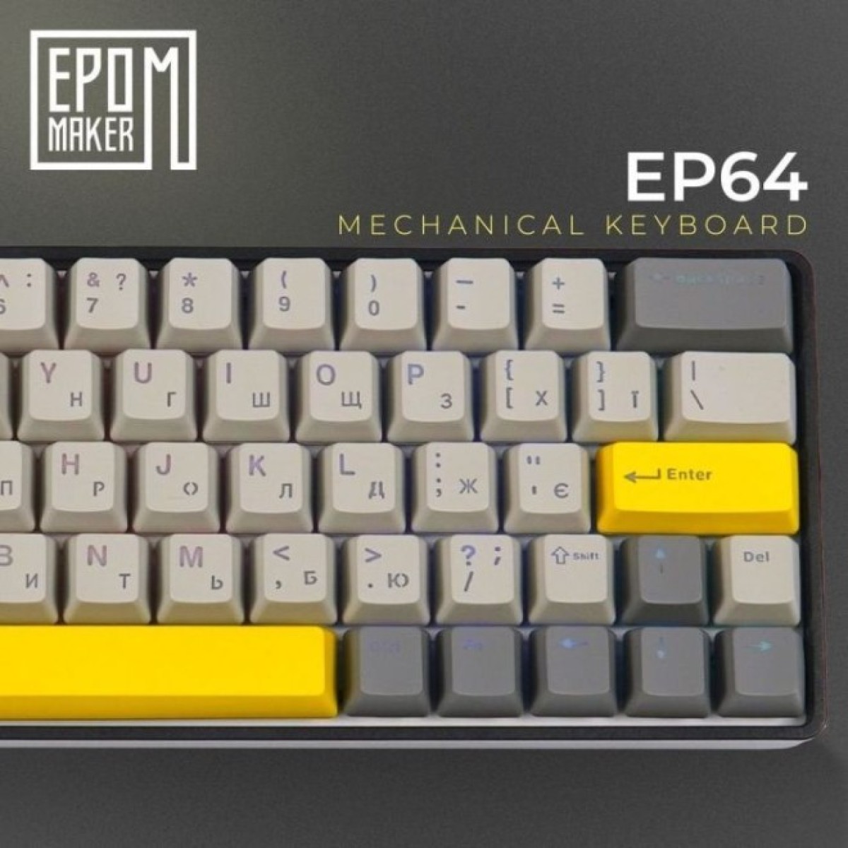 Клавиатура Epomaker EP64 60 Mulan Switch Hot-Swap RGB Wireless/Bluetooth/USB UA Black (EP64-B-M) 98_98.jpg - фото 2