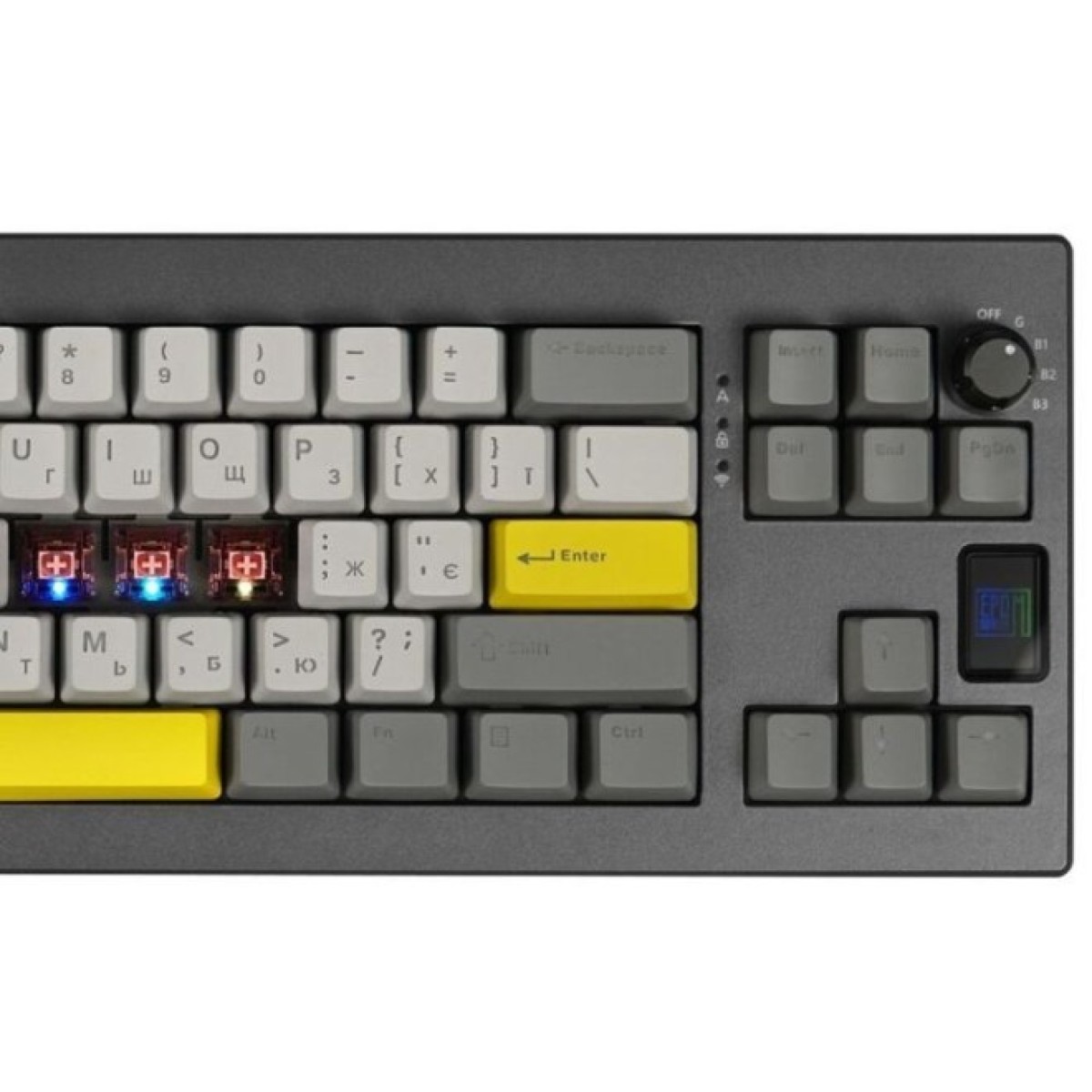 Клавіатура Epomaker Shadow-X 70 Flamingo Switch Hot-Swap LCD Screen RGB Wireless/Bluetooth/USB UA Black (SHX-B-F) 98_98.jpg - фото 7