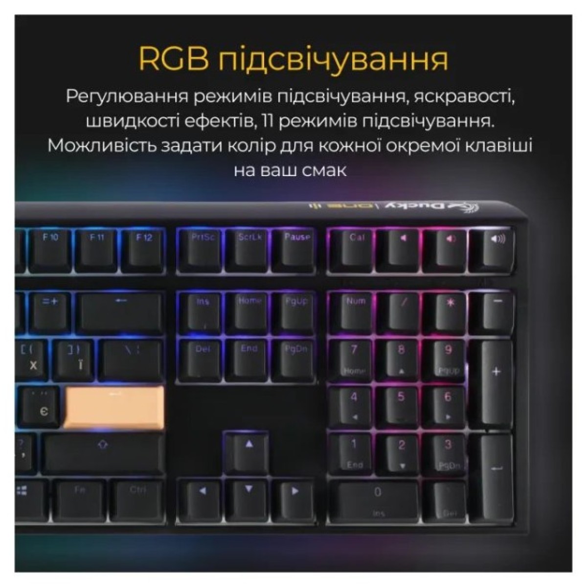 Клавиатура Ducky One 3 Cherry MX Speed Silver RGB UA USB Black (DKON2108ST-PUAPXCLAWSC1) 98_98.jpg - фото 2