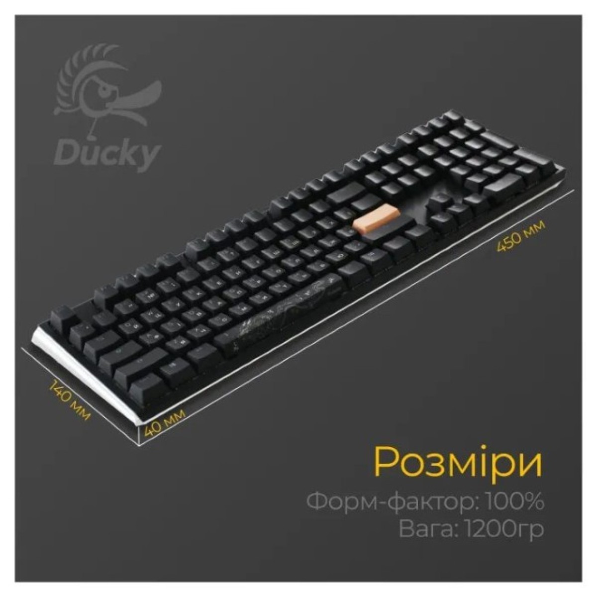 Клавиатура Ducky One 3 Cherry MX Speed Silver RGB UA USB Black (DKON2108ST-PUAPXCLAWSC1) 98_98.jpg - фото 4