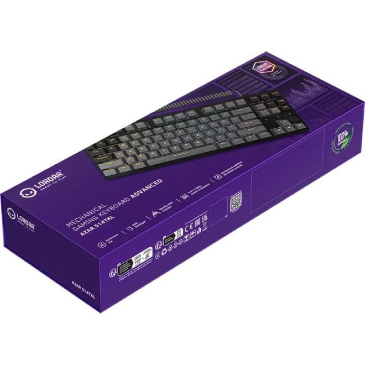 Клавиатура Lorgar Azar 514TKL RGB Mechanical USB UA Black/Grey (LRG-GK514TKL-BK-UA) 98_98.jpg - фото 5