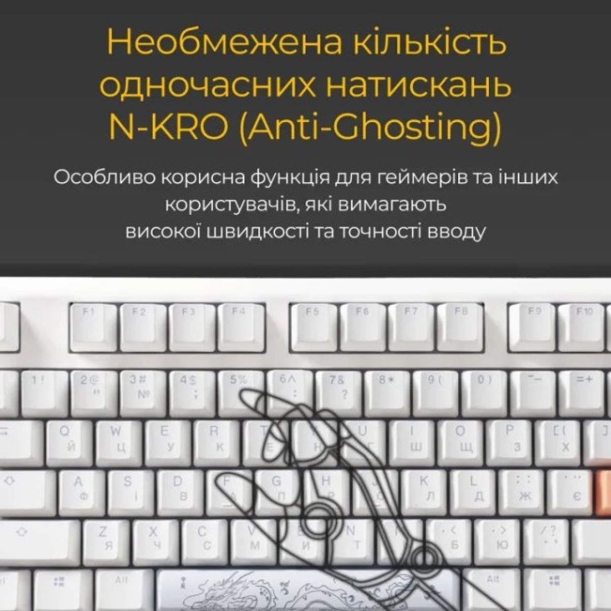 Клавиатура Ducky One 3 TKL Cherry MX Speed Silver RGB UA USB White (DKON2187ST-PUAPXPWWWSC1) 98_98.jpg - фото 4