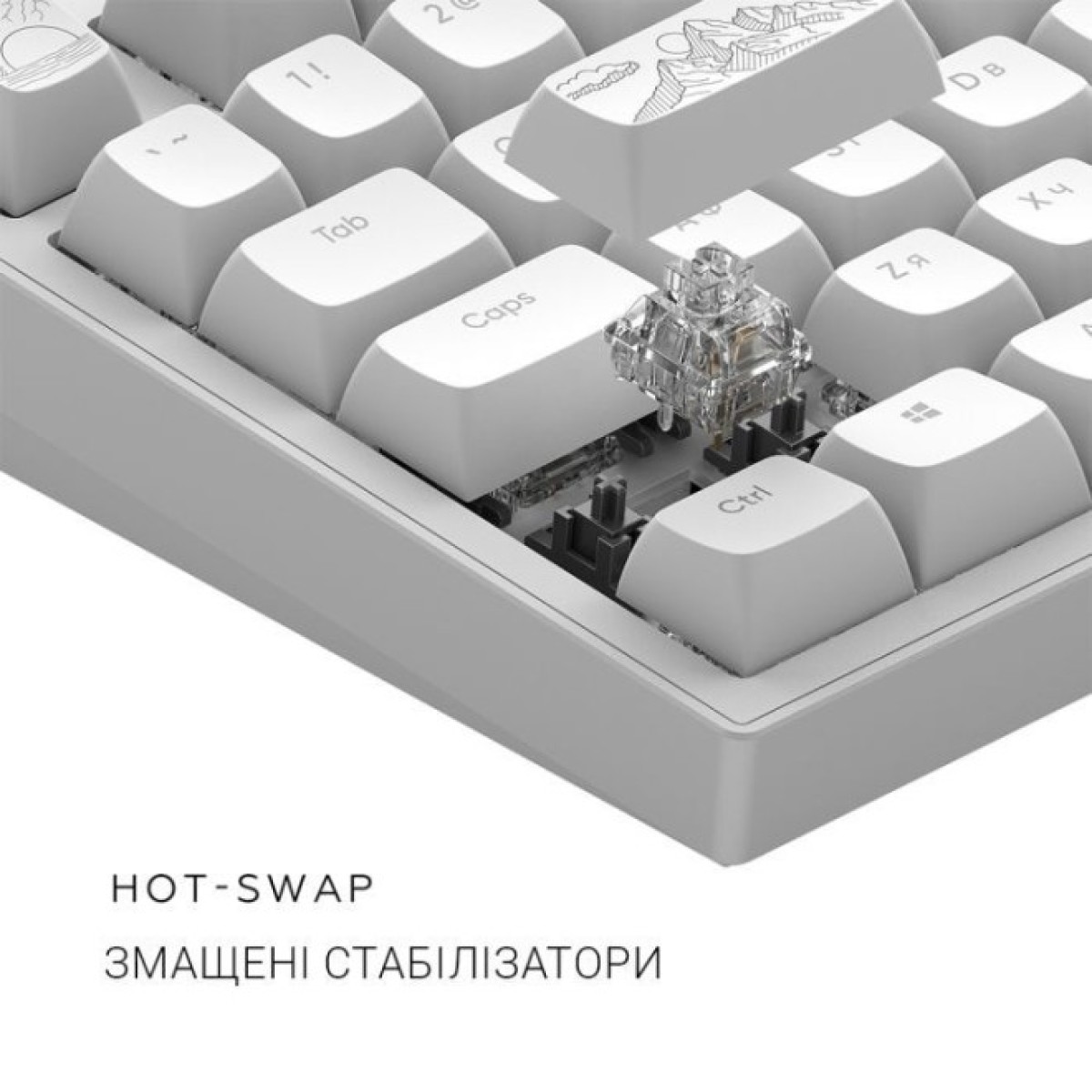 Клавиатура Dark Project ALU81 Terra Nostra PBT RGB Mech G3MS Moonstone White (DPKB_NOSTRA_81_ANSI_WHITE_UA) 98_98.jpg - фото 10