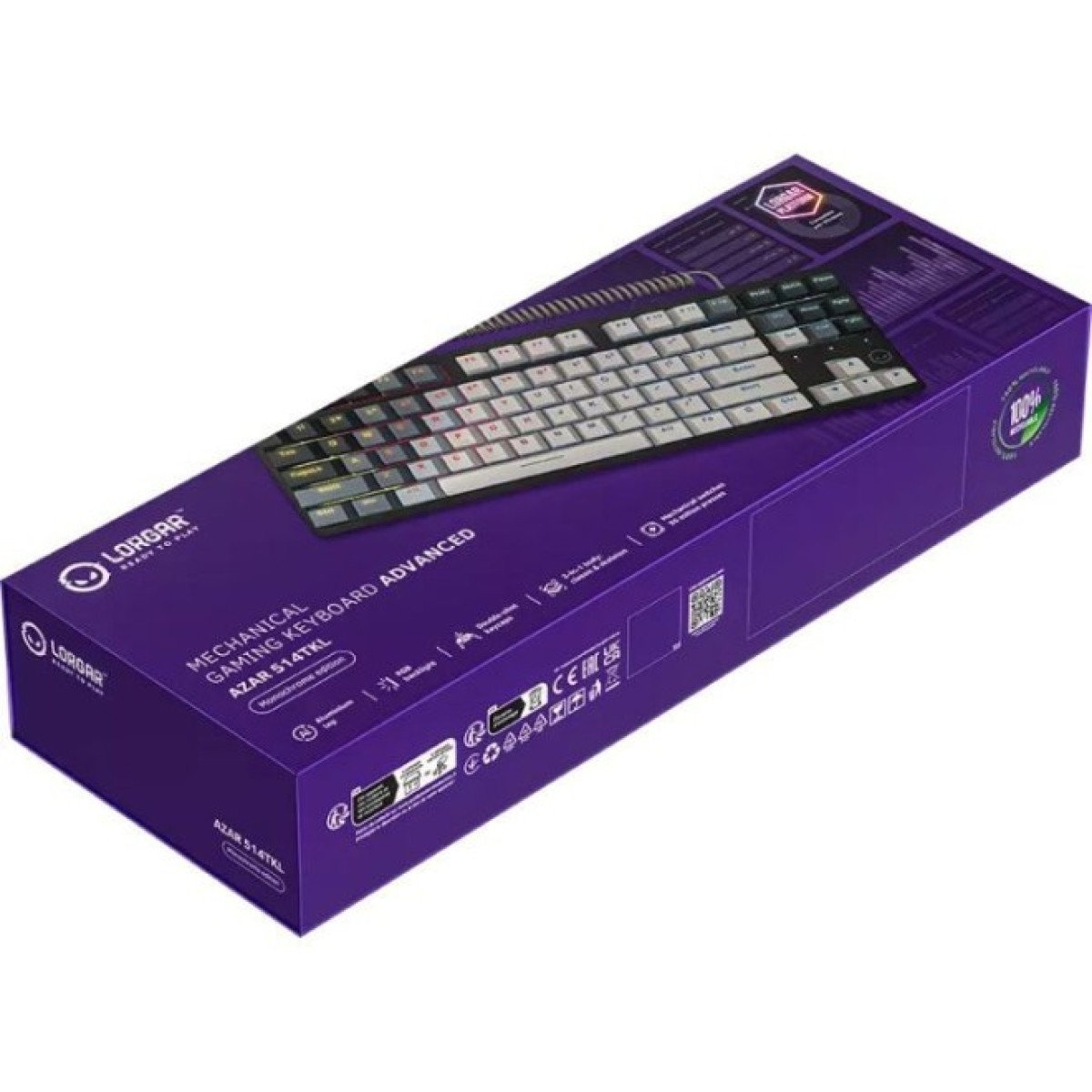 Клавиатура Lorgar Azar 514TKL RGB Mechanical USB UA White/Grey (LRG-GK514TKL-WH-UA) 98_98.jpg - фото 5