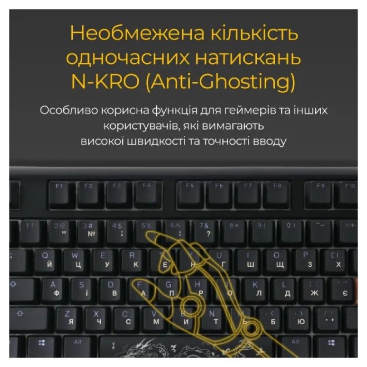 Клавиатура Ducky One 3 TKL Cherry MX Speed Silver RGB UA USB Black (DKON2187ST-PUAPXCLAWSC1) 98_98.jpg - фото 8