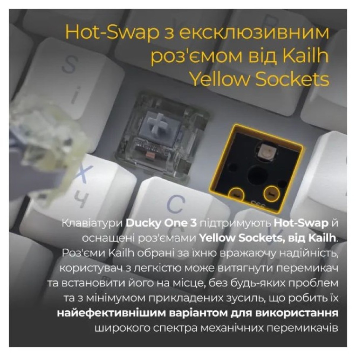 Клавіатура Ducky One 3 Cherry MX Speed Silver RGB UA USB White (DKON2108ST-PUAPXPWWWSC1) 98_98.jpg - фото 7