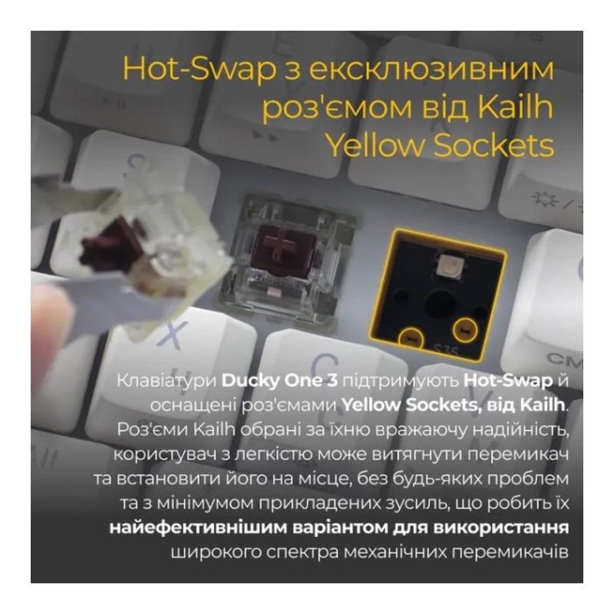 Клавиатура Ducky One 3 Mini Cherry MX Brown RGB UA USB White (DKON2161ST-BUAPXPWWWSC1) 98_98.jpg - фото 8