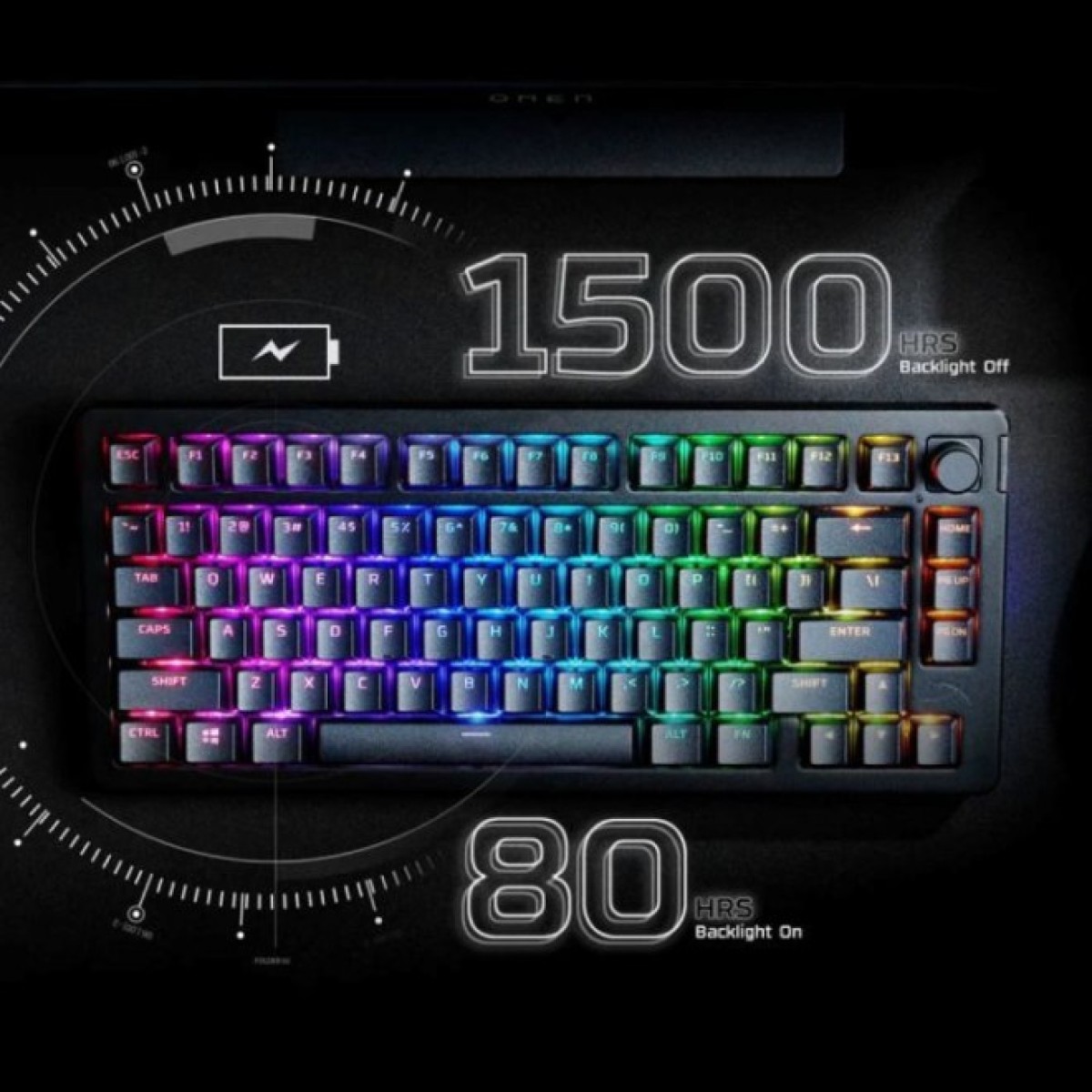 Клавіатура HyperX Alloy Rise 75 PBT HX Red Wireless UA Black (91Y91AA) 98_98.jpg - фото 7