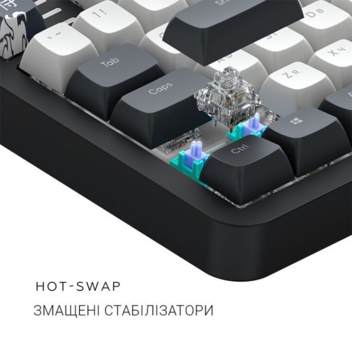 Клавиатура Dark Project ALU87 Bushido ABS RGB Mech G3MS Moonstone Black/White (DPKB_BUSHIDO_87_ANSI_UA) 98_98.jpg - фото 2