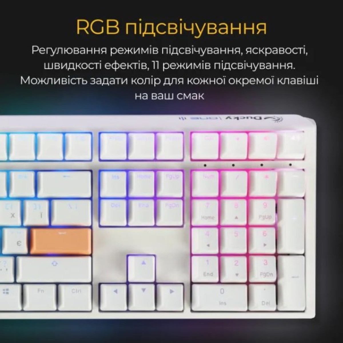 Клавиатура Ducky One 3 Cherry MX Red RGB UA USB White (DKON2108ST-RUAPXPWWWSC1) 98_98.jpg - фото 7