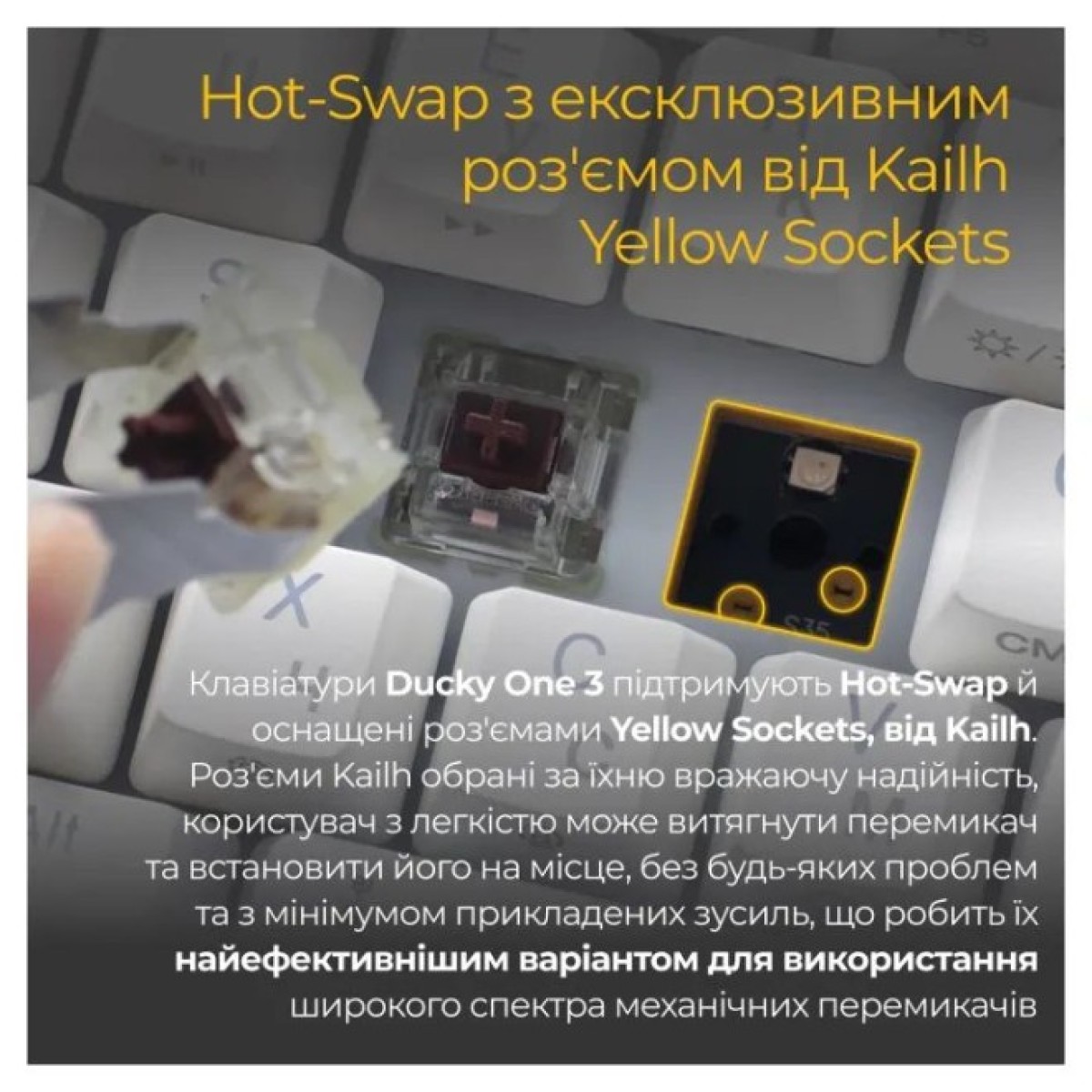 Клавиатура Ducky One 3 SF Cherry MX Brown RGB UA USB White (DKON2167ST-BUAPXPWWWSC1) 98_98.jpg - фото 11