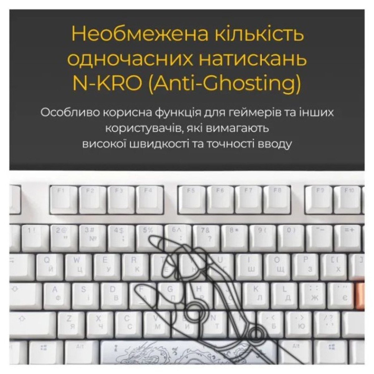 Клавіатура Ducky One 3 TKL Cherry MX Silent Red RGB UA USB White (DKON2187ST-SUAPXPWWWSC1) 98_98.jpg - фото 9