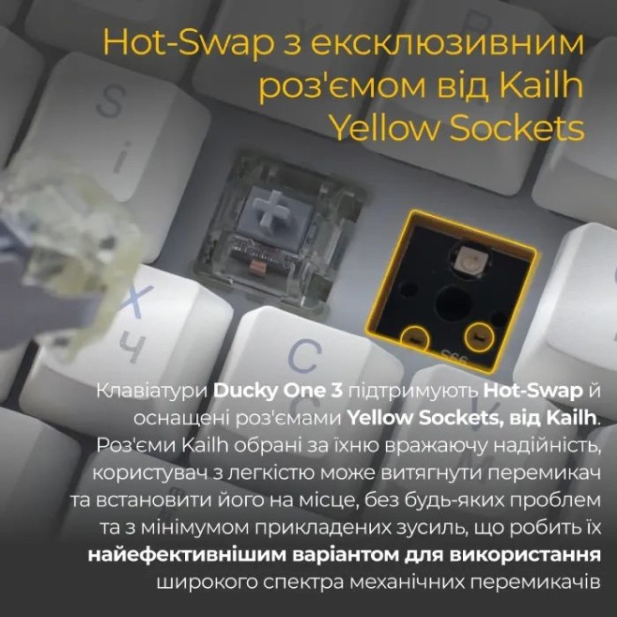 Клавиатура Ducky One 3 Cherry MX Red RGB UA USB White (DKON2108ST-RUAPXPWWWSC1) 98_98.jpg - фото 10