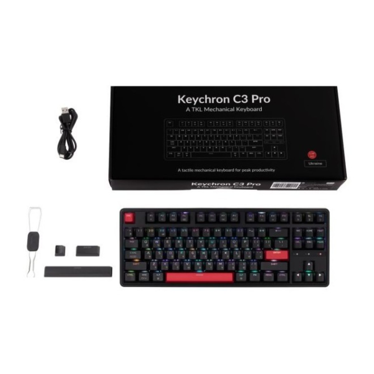 Клавиатура Keychron C3 Pro 87Key K pro Brown RGB QMK Hot-swap USB UA Black (C3PH3_KEYCHRON) 98_98.jpg - фото 10