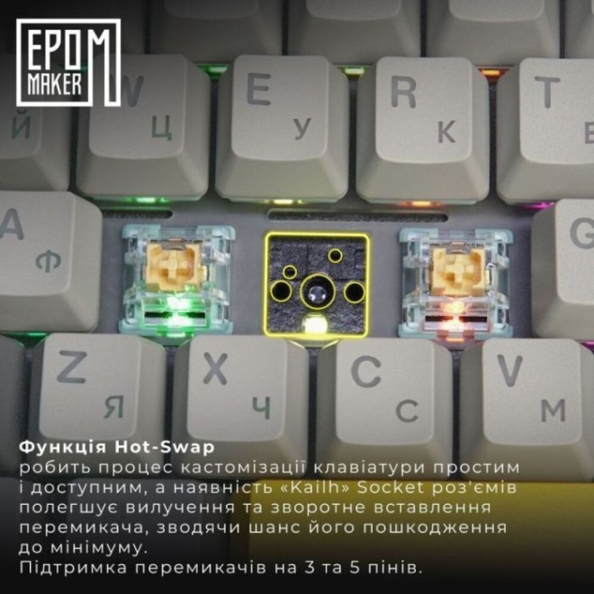 Клавіатура Epomaker TH80 Pro V2 75 Sea Salt Silent Switch Hot-Swap LCD Screen RGB Wireless/Bluetooth/USB UA Black (TH80-PROV2-B-SS) 98_98.jpg - фото 11
