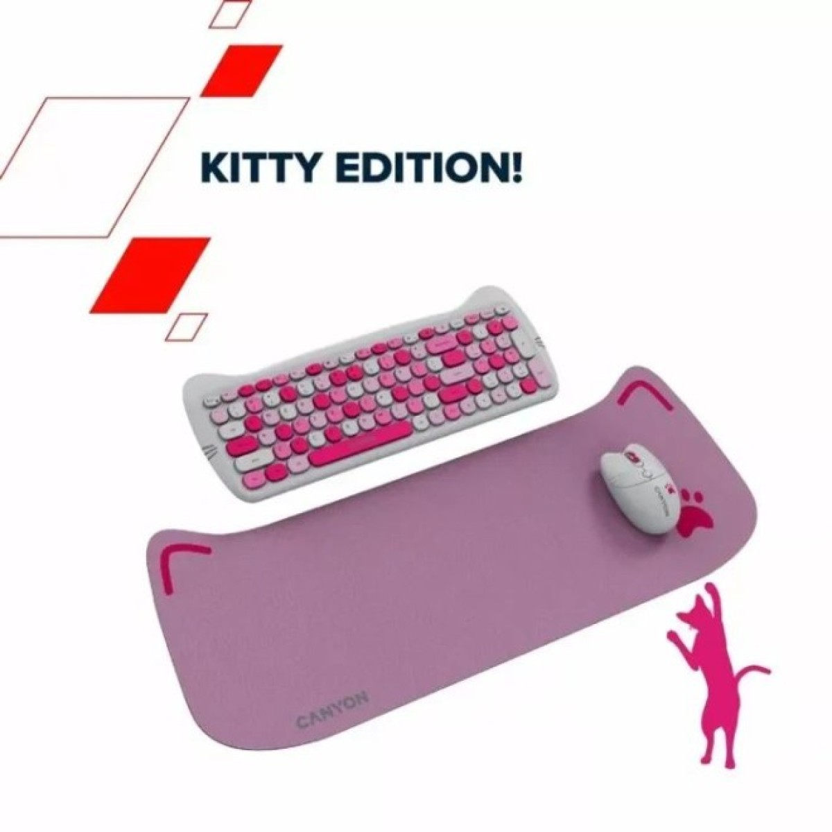 Комплект Canyon HSET-W6 Kitty Edition Wireless UA Pink (CNS-HSETW6PK) 98_98.jpg - фото 9