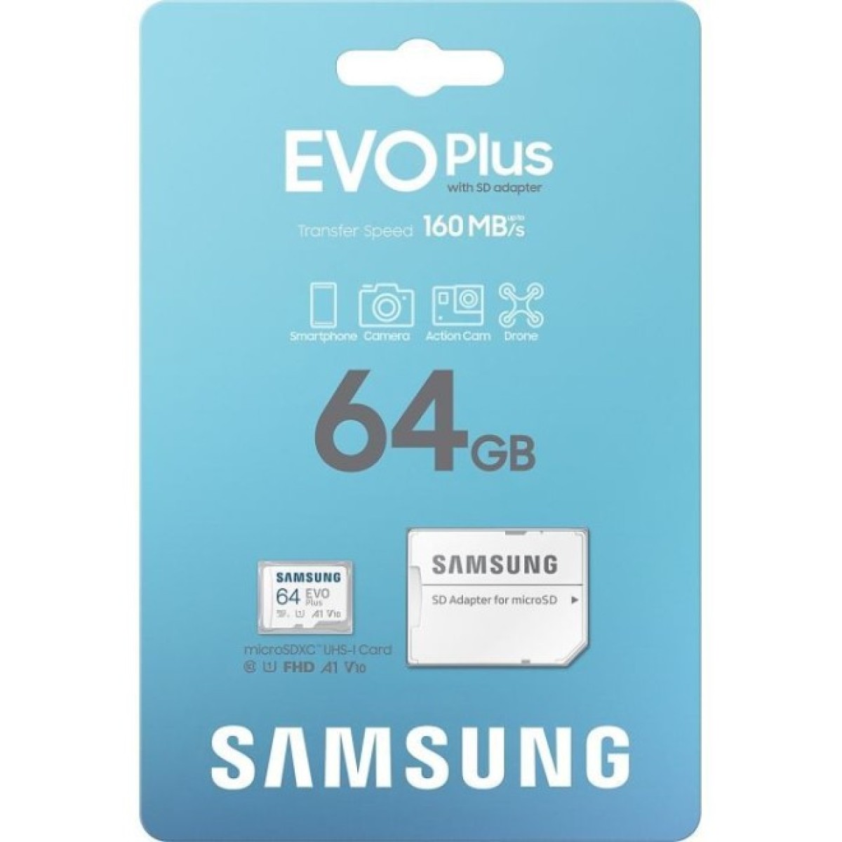 Карта пам'яті Samsung 64GB microSD class 10 UHS-I U3 V30 A2 EVO Plus (MB-MC64SA/EU) 98_98.jpg - фото 2