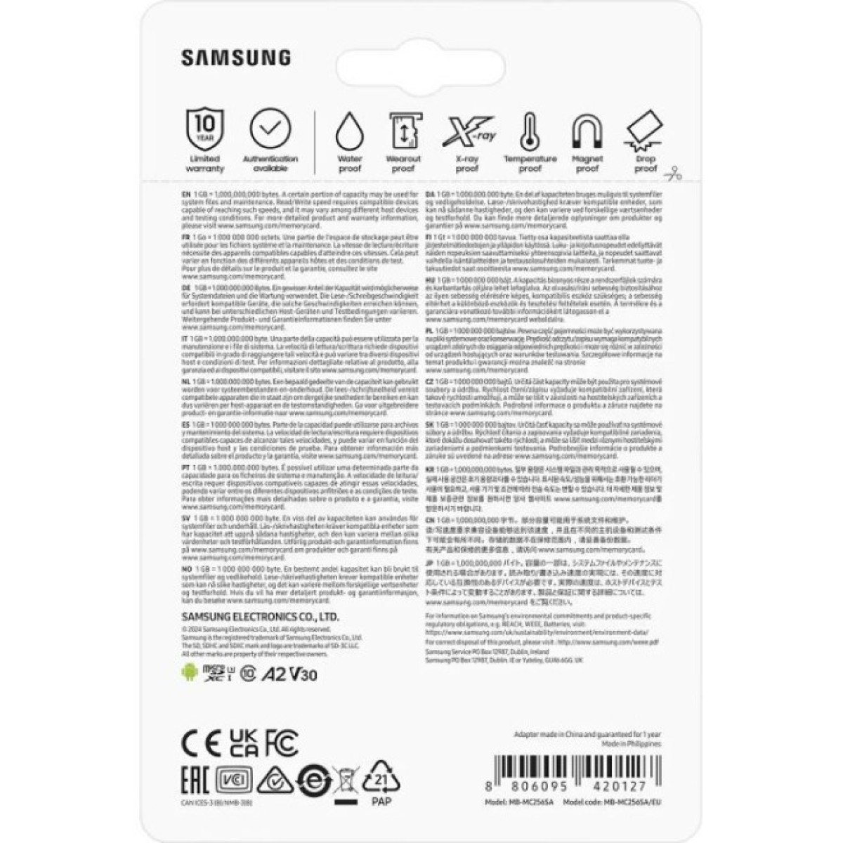Карта пам'яті Samsung 256GB microSD class 10 UHS-I U3 V30 A2 EVO Plus (MB-MC256SA/EU) 98_98.jpg - фото 3