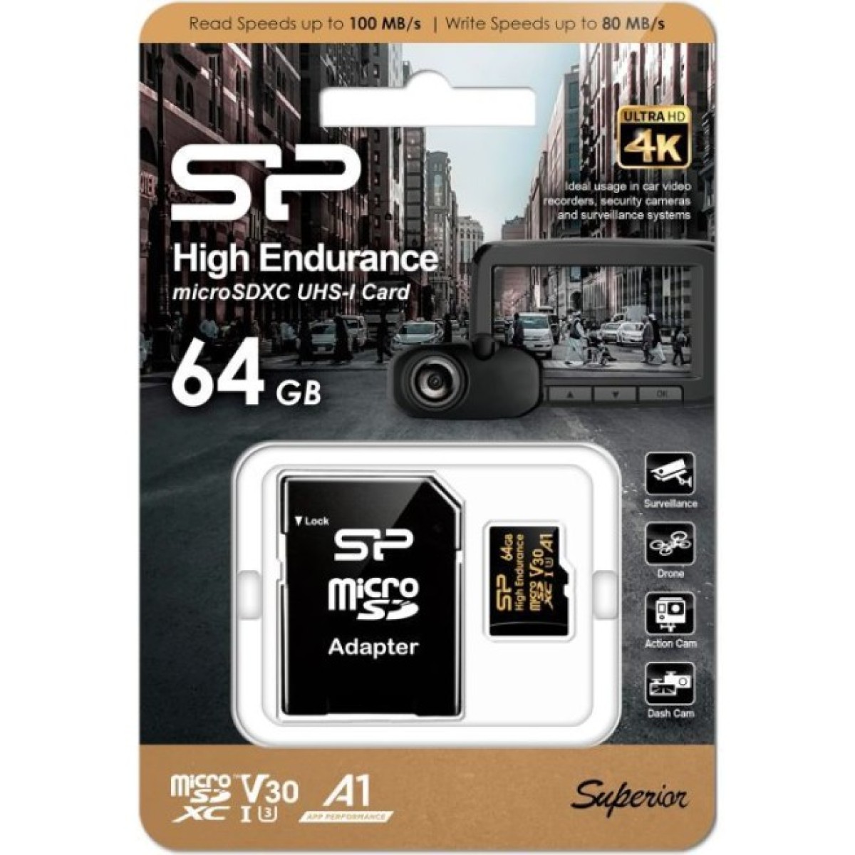 Карта памяти Silicon Power 64GB microSDXC class 10 UHS-I U3 V30 A1 High Endurance (SP064GBSTXDV3V1HSP) 98_98.jpg - фото 2