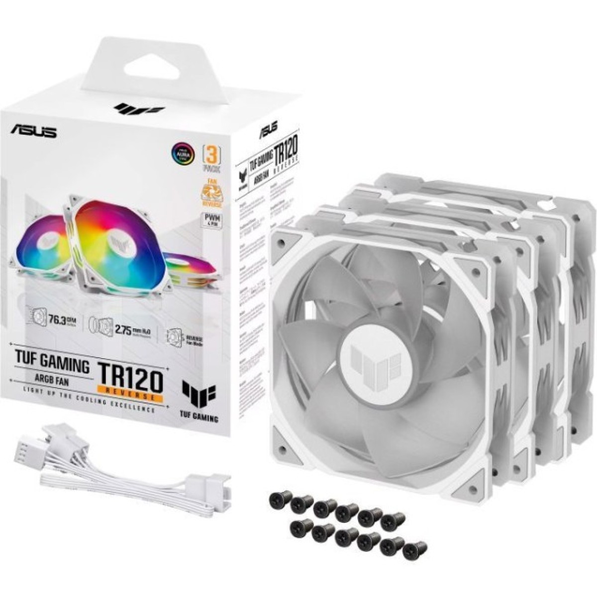 Кулер для корпуса ASUS TUF GAMING TR120 FAN ARGB REVERSE WHITE (90DA00D3-B09020) 98_98.jpg - фото 3