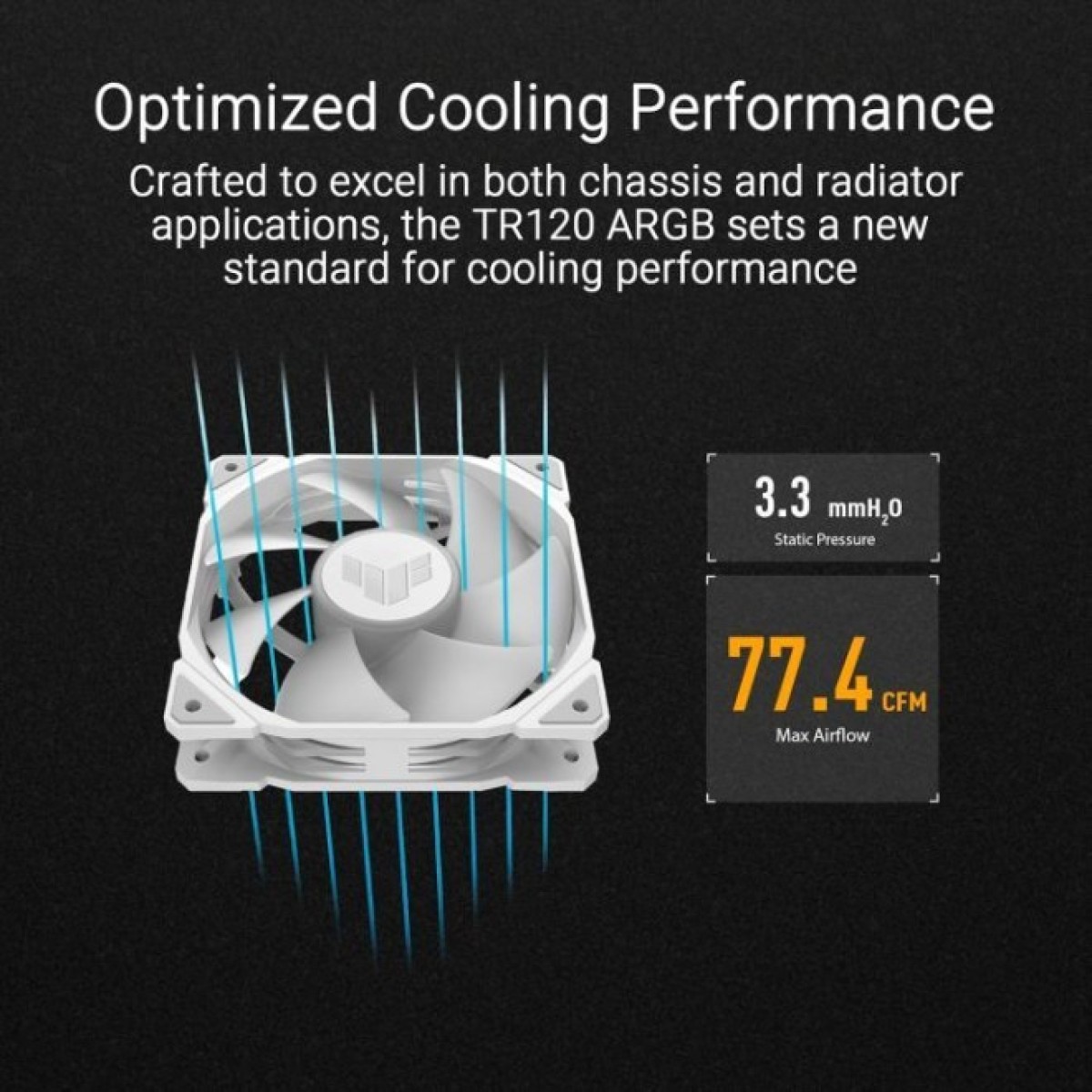 Кулер для корпуса ASUS TUF GAMING TR120 FAN ARGB WHITE (90DA0093-B09000) 98_98.jpg - фото 5