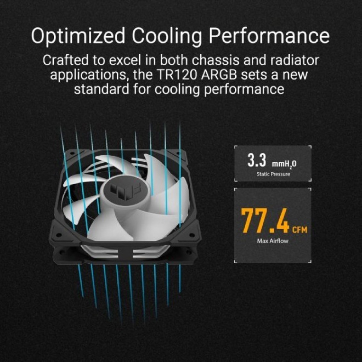 Кулер до корпусу ASUS TUF GAMING TR120 FAN ARGB BLACK (90DA0090-B09000) 98_98.jpg - фото 7