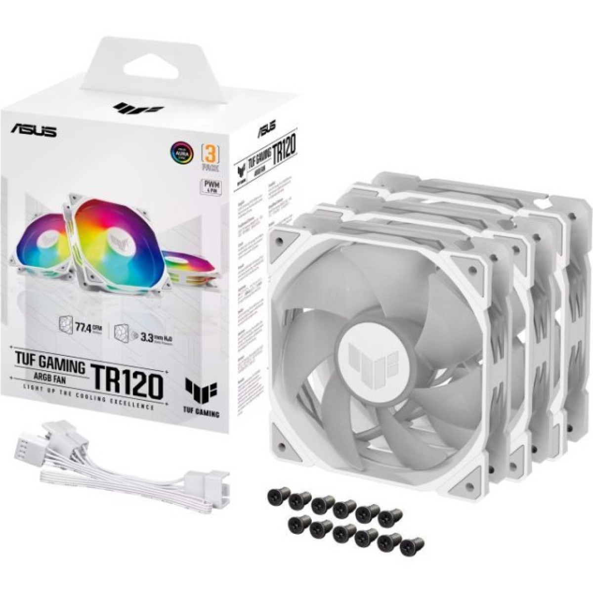 Кулер для корпуса ASUS TUF GAMING TR120 FAN ARGB WHITE 3IN1 (90DA0093-B09020) 98_98.jpg - фото 5