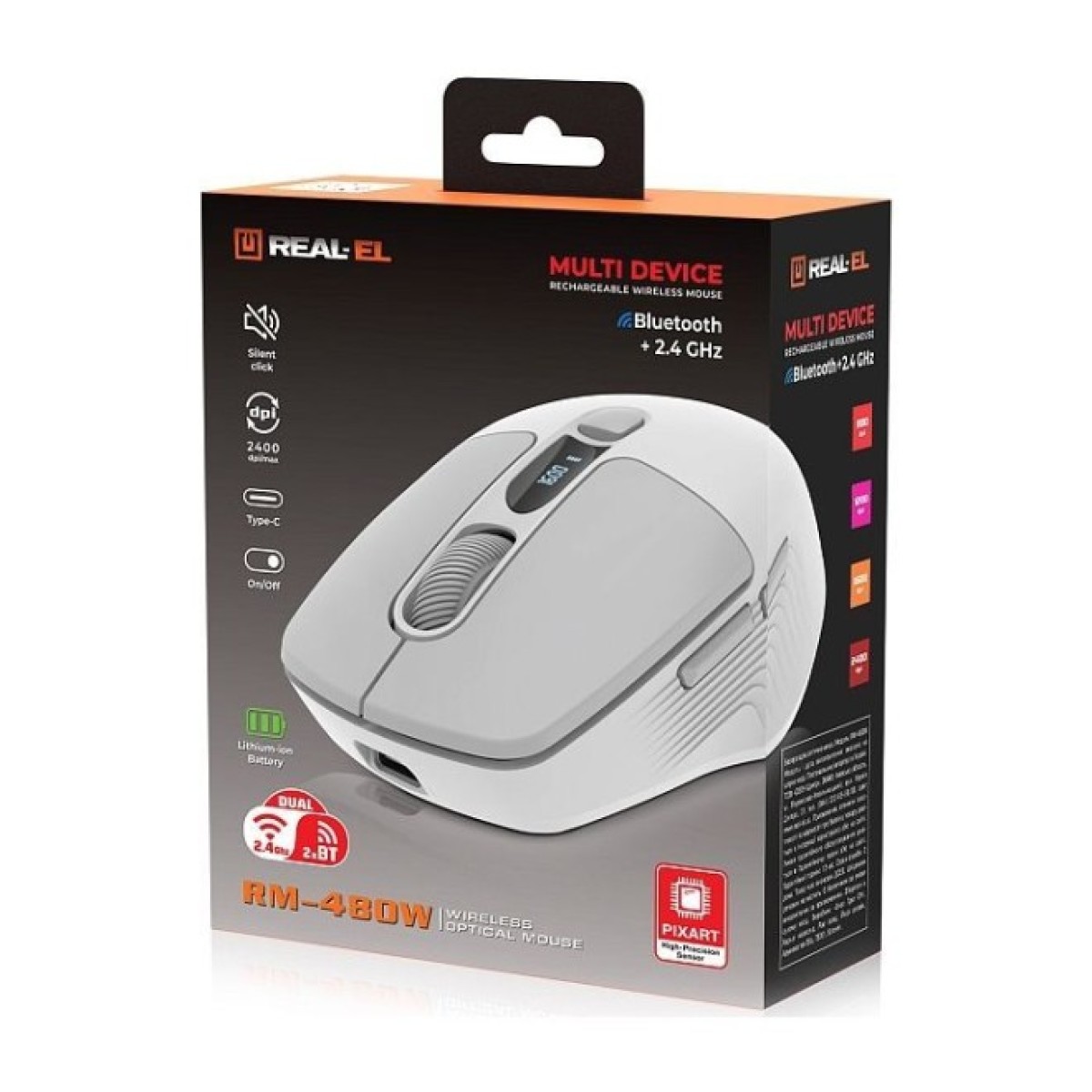 Мышка REAL-EL RM-480W Wireless/Bluetooth White (EL123200050) 98_98.jpg - фото 2