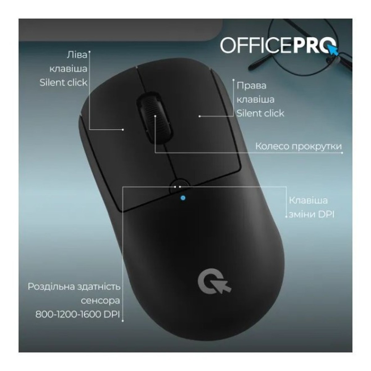 Мышка OfficePro M307B Silent Click Wireless/Bluetooth Black (M307B) 98_98.jpg - фото 4