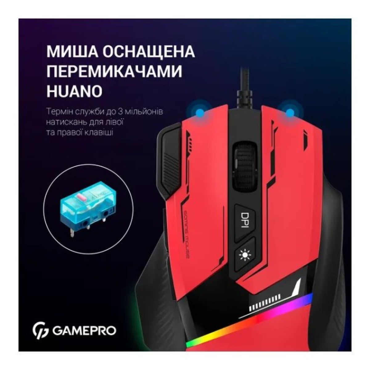 Мишка GamePro GM300R USB Red/Black (GM300R) 98_98.jpg - фото 4