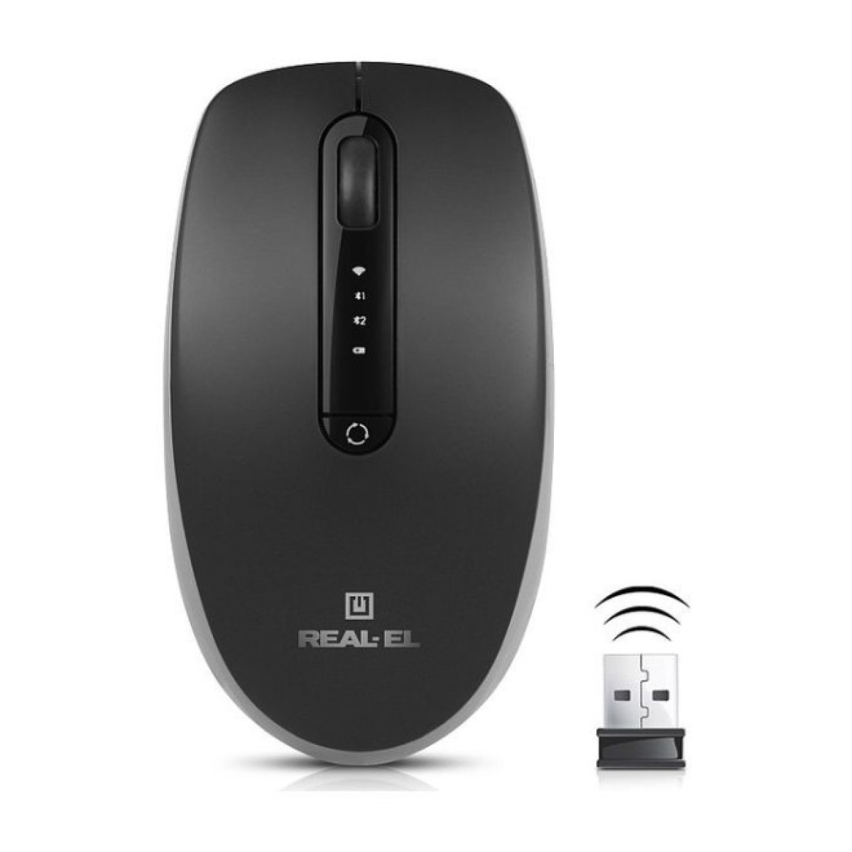 Мышка REAL-EL RM-455W Wireless/Bluetooth Black/Gray (EL123200047) 98_98.jpg - фото 5