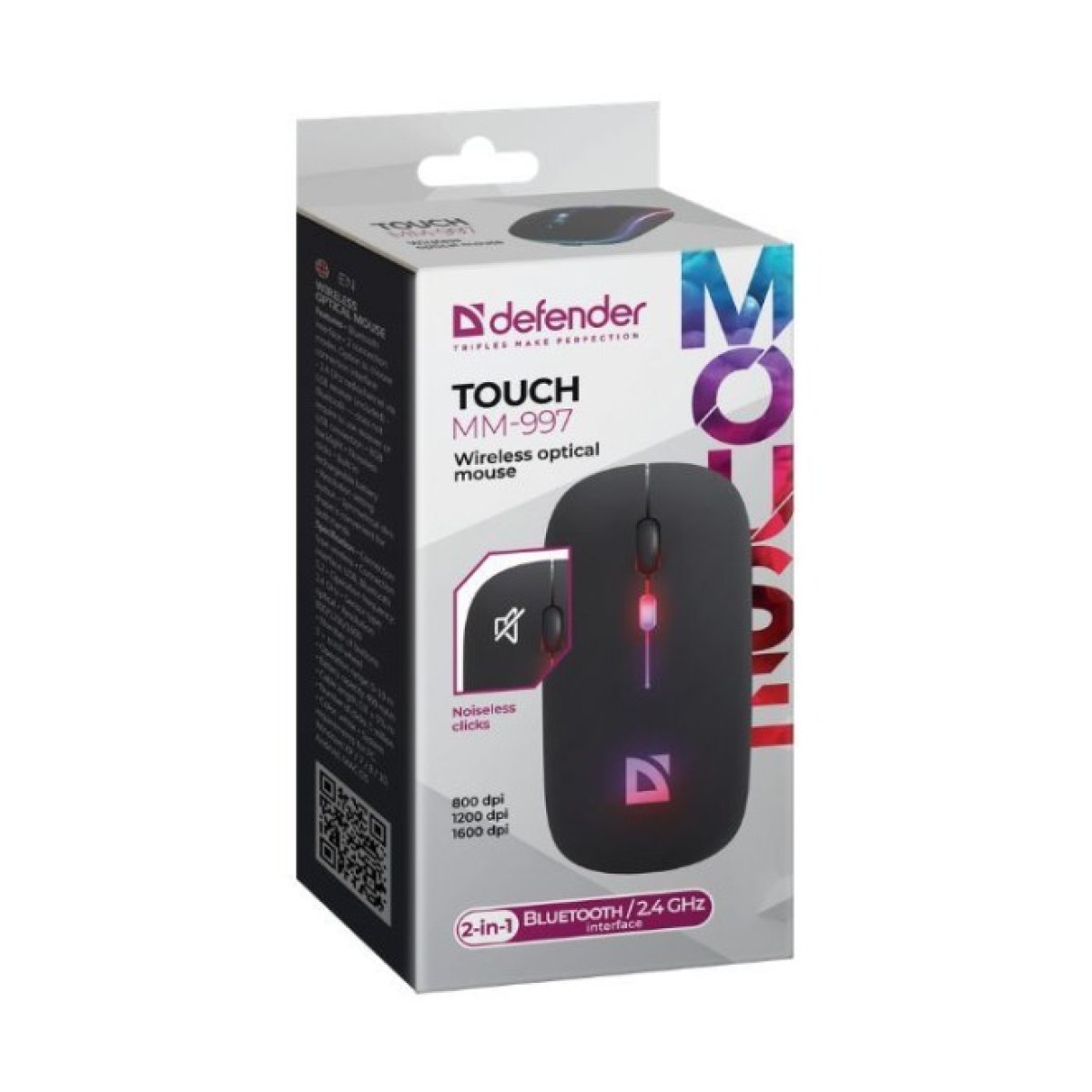 Мышка Defender Touch MM-997 Silent Wireless RGB Black (52997) 98_98.jpg - фото 2
