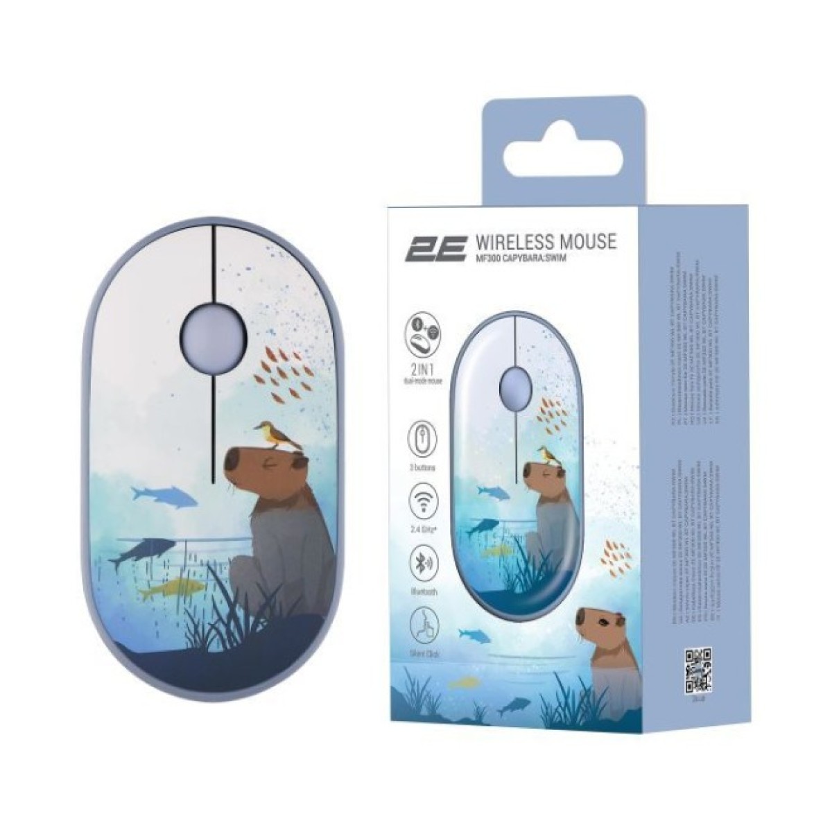 Мышка 2E MF300 CAPYBARASWIM Silent Wireless/Bluetooth Blue (2E-MF300WCAPIBARABL) 98_98.jpg - фото 4