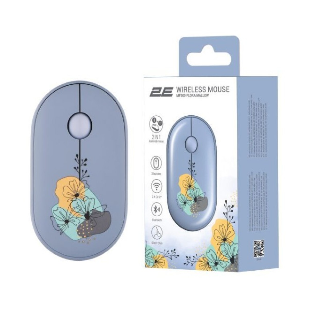 Мышка 2E MF300 FLORAMALLOW Silent Wireless/Bluetooth Blue (2E-MF300WFLORABL) 98_98.jpg - фото 6