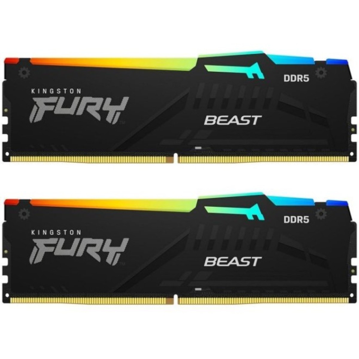 Модуль памяти для компьютера DDR5 32GB (2x16GB) 6000 MHz Beast RGB Kingston Fury (ex.HyperX) (KF560C36BBE2AK2-32) 256_256.jpg