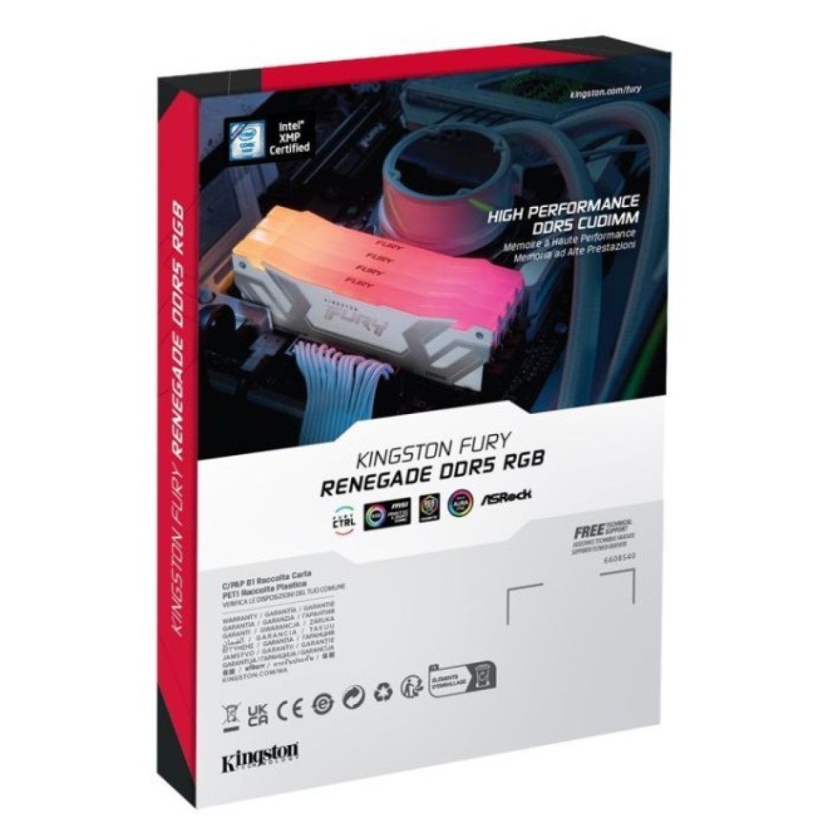 Модуль памяти для компьютера DDR5 48GB (2x24GB) 8400 MHz Renegade RGB White/Silver Kingston Fury (ex.HyperX) (KF584CU40RWAK2-48) 98_98.jpg - фото 3