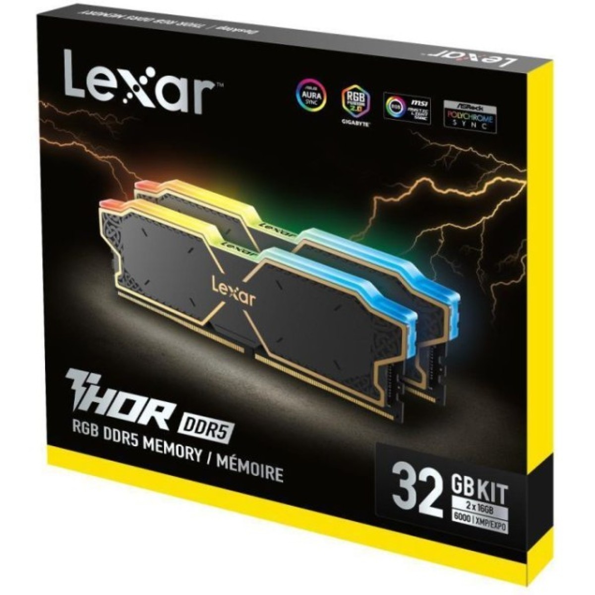 Модуль памяти для компьютера DDR5 32GB (2x16GB) 6000 MHz Thor RGB Lexar (LD5U16G60C38BG-RGD) 98_98.jpg - фото 3