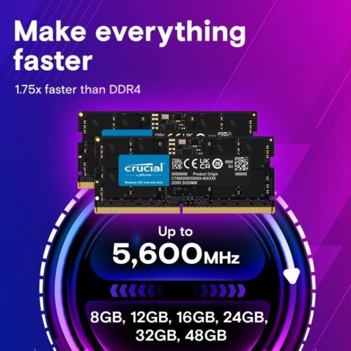 Модуль памяти для ноутбука SoDIMM DDR5 8GB 5600 MHz Micron (CT8G56C46S5T) 98_98.jpg - фото 5