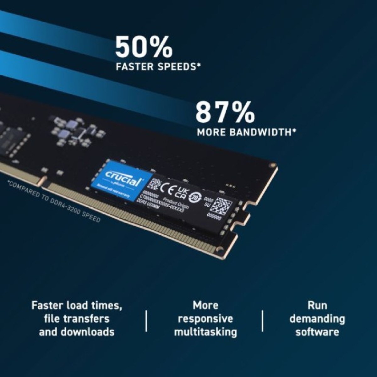 Модуль пам'яті для комп'ютера DDR5 8GB 4800 MHz Micron (CT8G48C40U5T) 98_98.jpg - фото 2